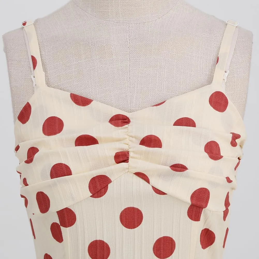 Women's Vintage Plaid Dress Spaghetti Strap Gingham A-line Swing Cocktail Party Dresses