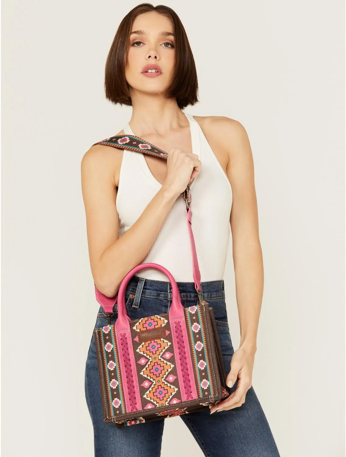 Wrangler Aztec Tote Bag for Women Boho Shoulder Purses and Handbags