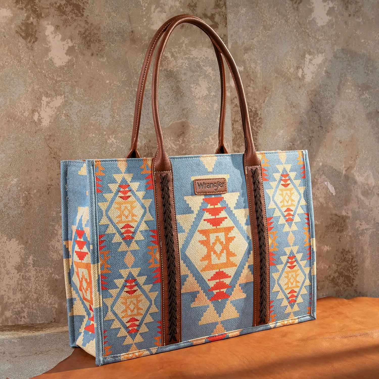 Wrangler Tote Bag for Women Western Purse and Aztec Satchel Handbag