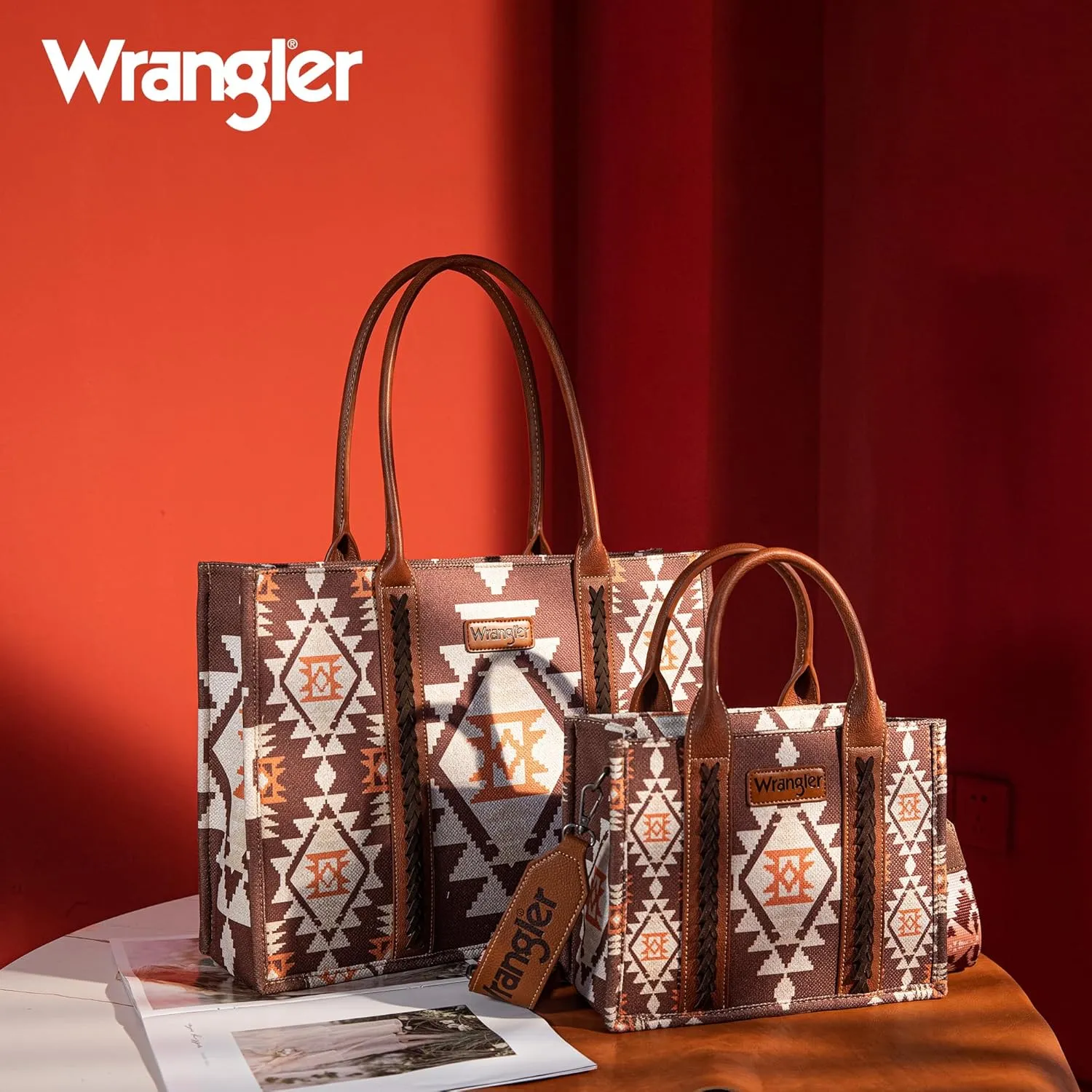 Wrangler Tote Bag for Women Western Purse and Aztec Satchel Handbag