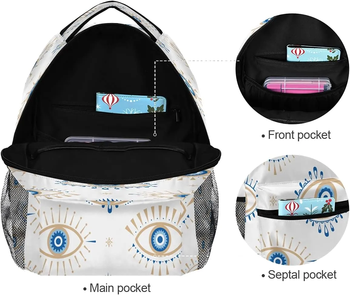xigua Evil Eye Backpack Bookbags Laptop Backpack for Boys Girls Teens, College Backpack Water Resistant Travel Bookbag