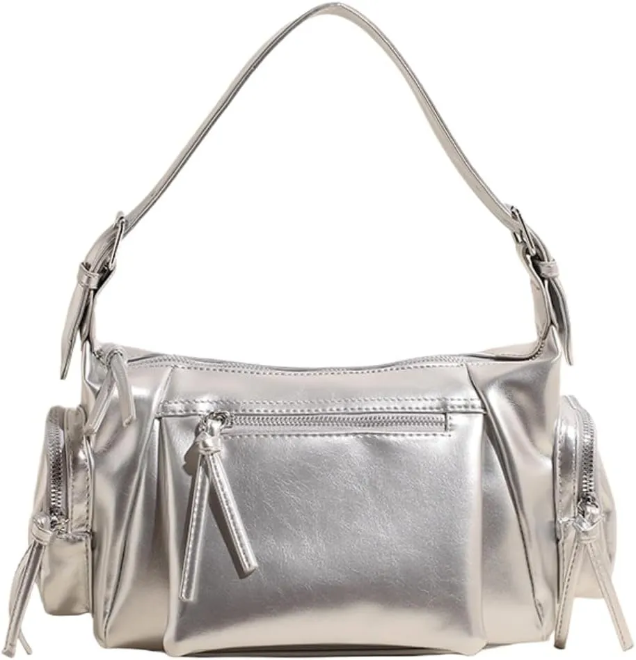 Y2k Shoulder Bag Vintage Cute Shoulder Purse Punk Streetwear Women's Vegan Leather Tote Bag Trending Fashion 2025