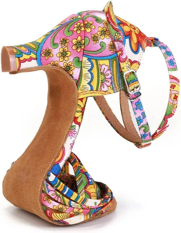 YKXLM Ballroom Dance Shoes for Women Latin Salsa Tango Professional Performance Dancing Shoes Kitten Heel