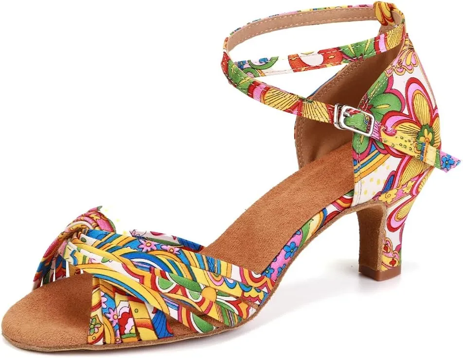 YKXLM Ballroom Dance Shoes for Women Latin Salsa Tango Professional Performance Dancing Shoes Kitten Heel