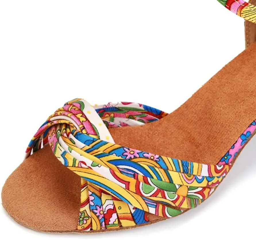 YKXLM Ballroom Dance Shoes for Women Latin Salsa Tango Professional Performance Dancing Shoes Kitten Heel